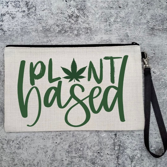 Plant Based 420 Wristlet Bag - Funny Weed Storage Pouch for Vegan - Tote Bag Organization - 420 friendly Birthday Gift for her