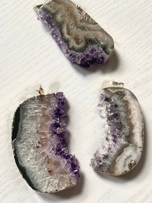 Amethyst Slice Pendant