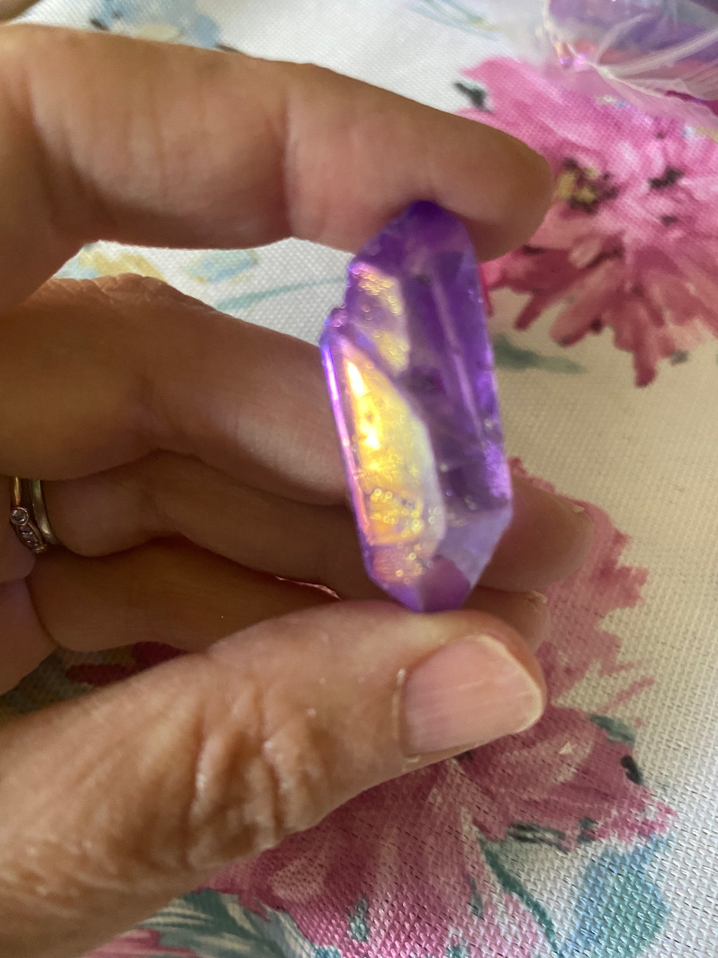 Pink and Purple Aura Quartz Mini Points