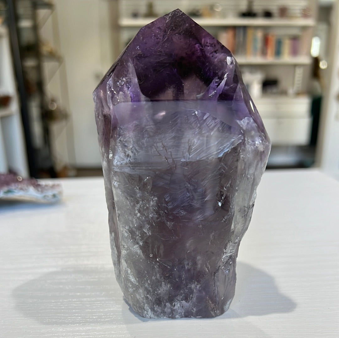 Phantom Amethyst Root Point / Rough Sides Polished Top/ Generator B640 - The Healing Collective NY