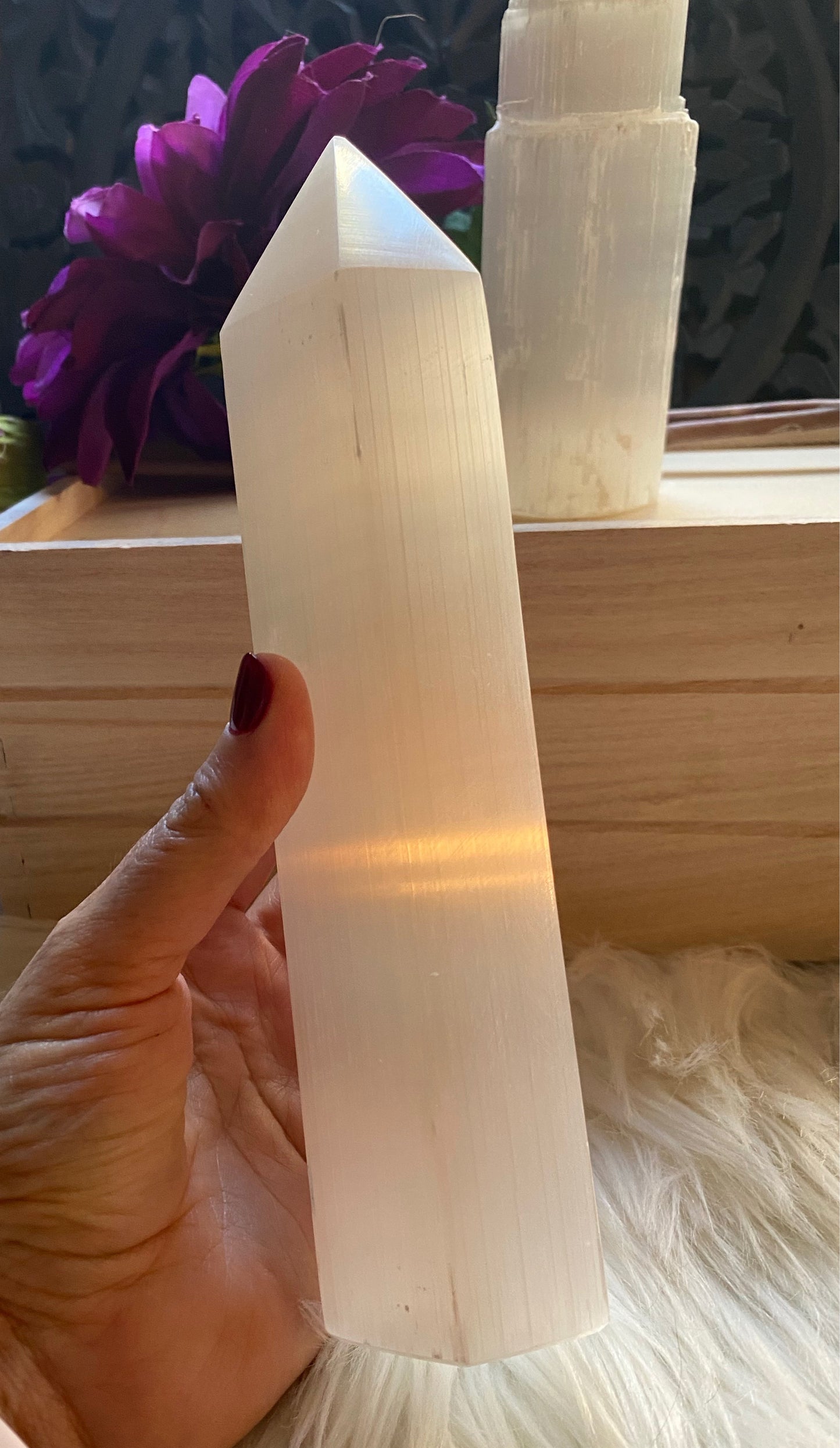 Large Selenite Clearing Tower - The Healing Collective NY