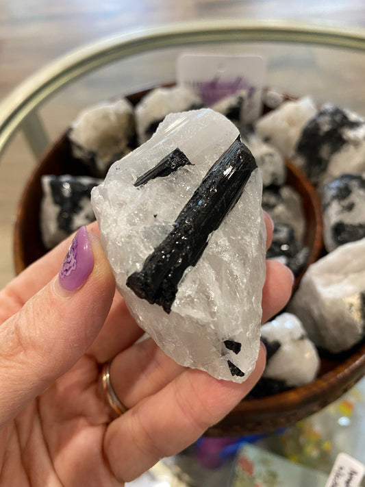 Tourmalated Quartz / Black Tourmaline in Quartz Matrix - Cozy Coven