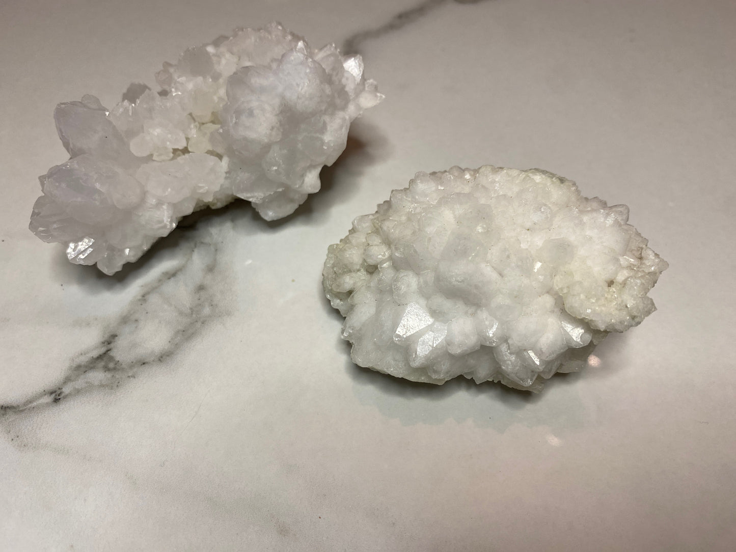 Moroccan Quartz Crystal Geode Cluster | Sugar Quartz | Healing Crystals Energy Stones | Rocks and Minerals | Mineral Specimen - Snow White