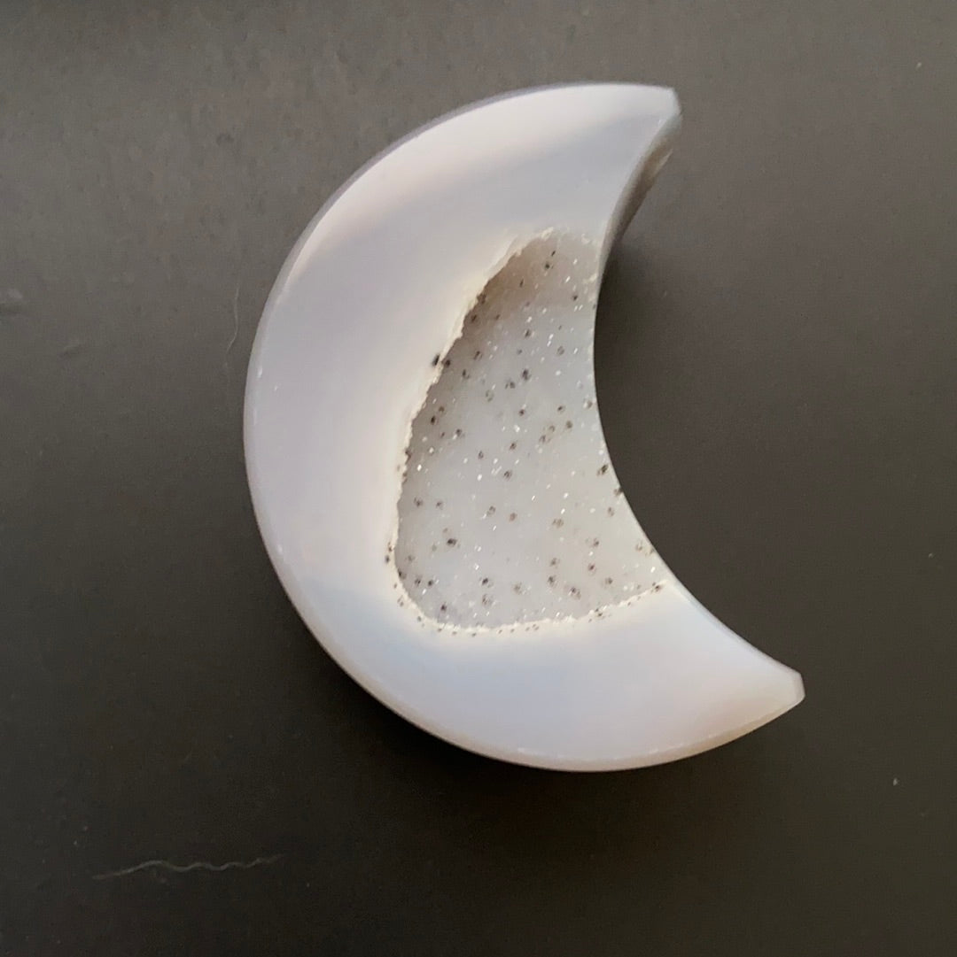 Druzy Agate Crescent Moons - The Healing Collective NY