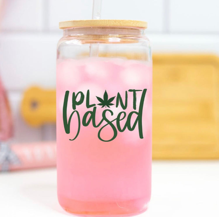 Plant Based Glass Can Cup | Frosted Glass Cup
