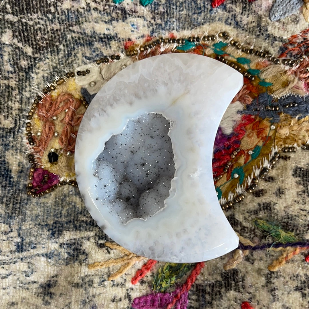 Druzy Agate Crescent Moons - The Healing Collective NY