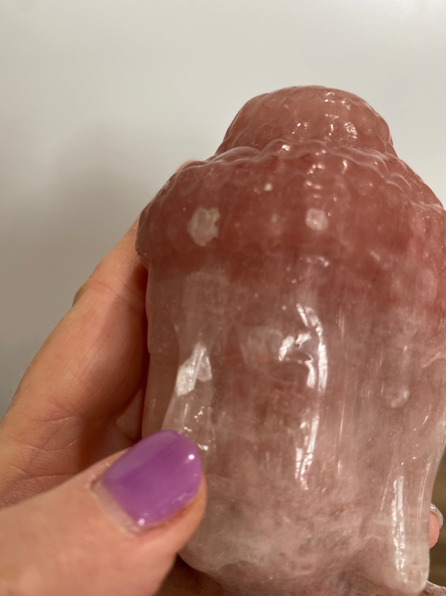 Strawberry Quartz Buddha Head Carving - The Healing Collective NY
