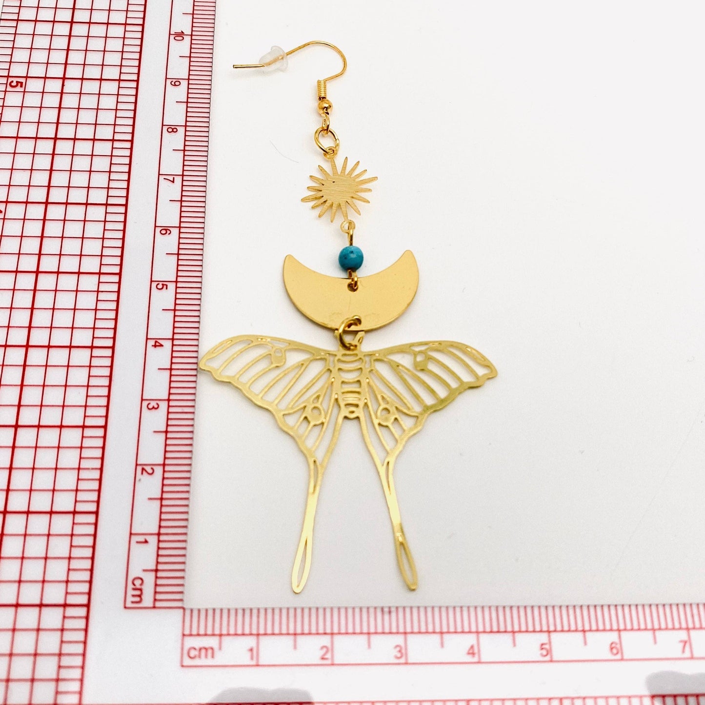 Moon Moth Golden Earrings - Cozy Coven