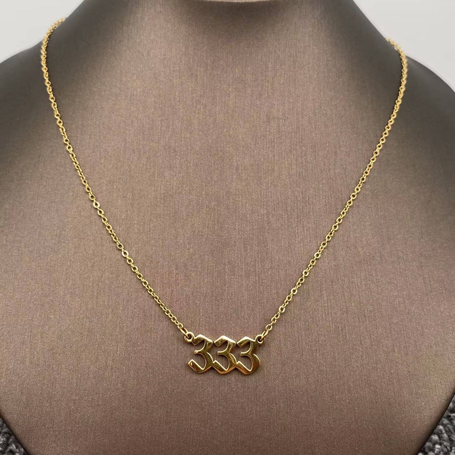 Lucky Numbers 18K Gold Plated Stainless Steel Necklace - FGS - Cozy Coven