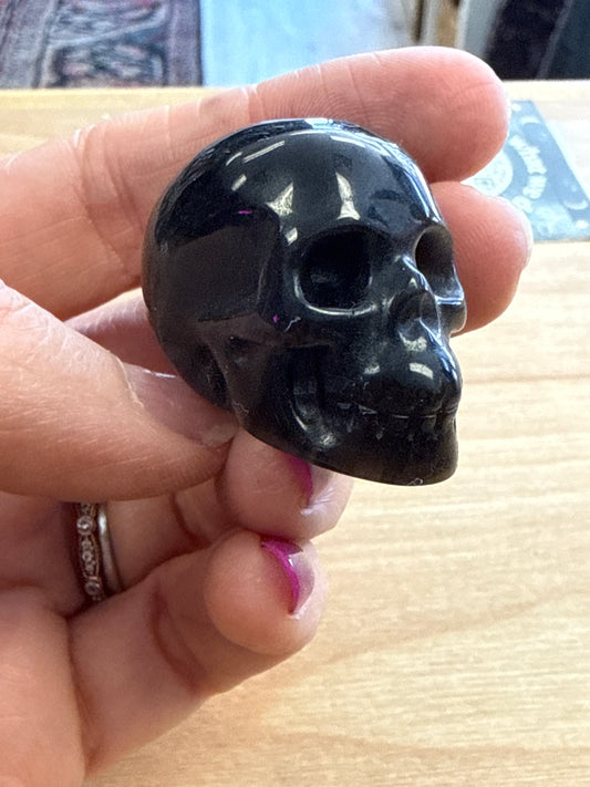 Silver Obsidian Skull - Cozy Coven