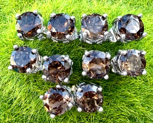 Smoky Quartz Stud Earring