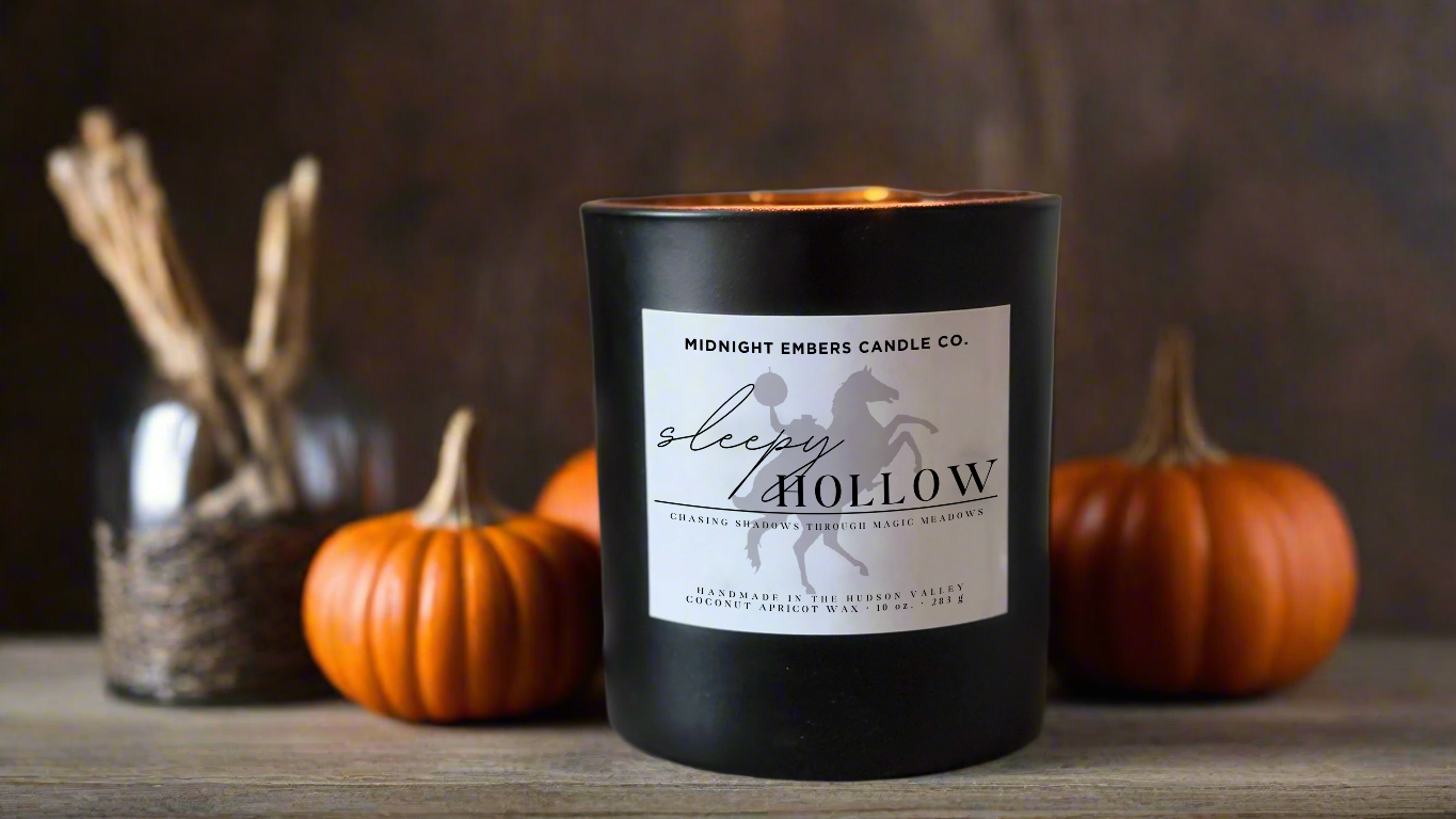 Sleepy Hollow | 10 oz. Matte Black Glass Hand Poured Candle