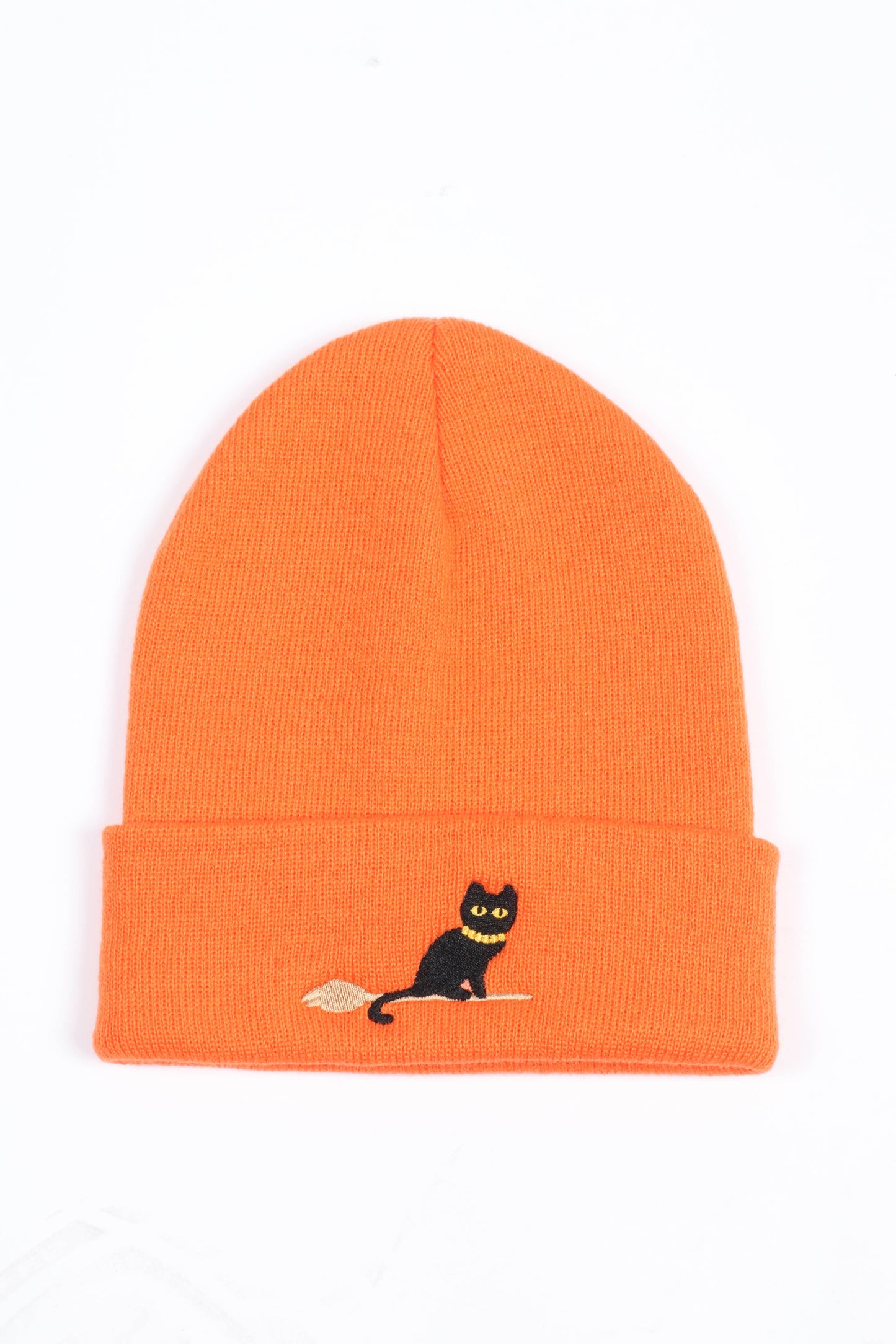 Black Cat Embroidered Beanie