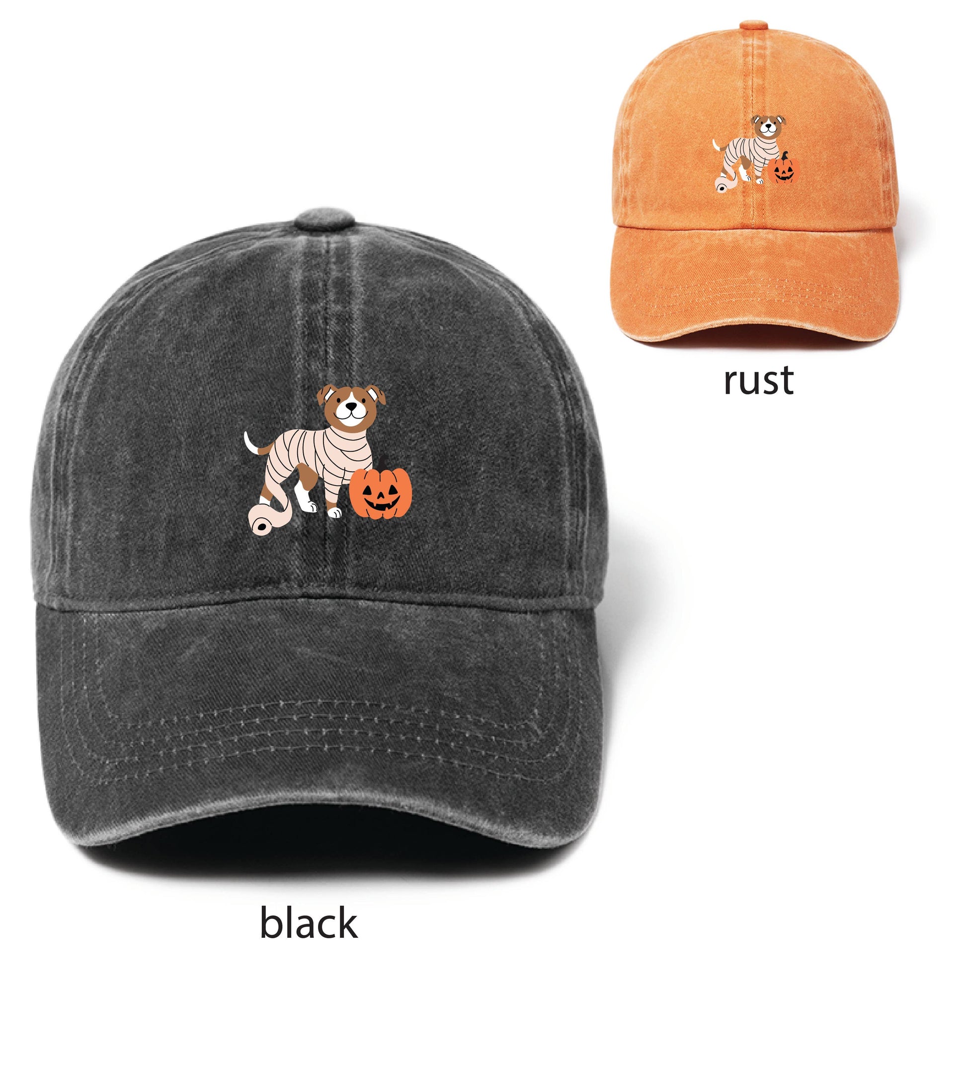 HALLOWEEN Mummy Dog Embroidered Baseball Cap - Cozy Coven