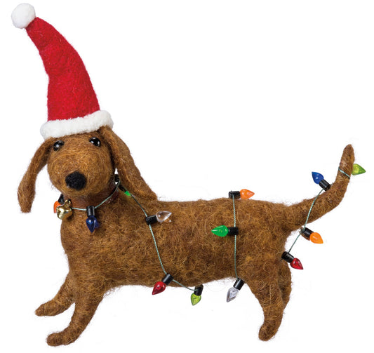 Dachshund & Lights Felt Critter
