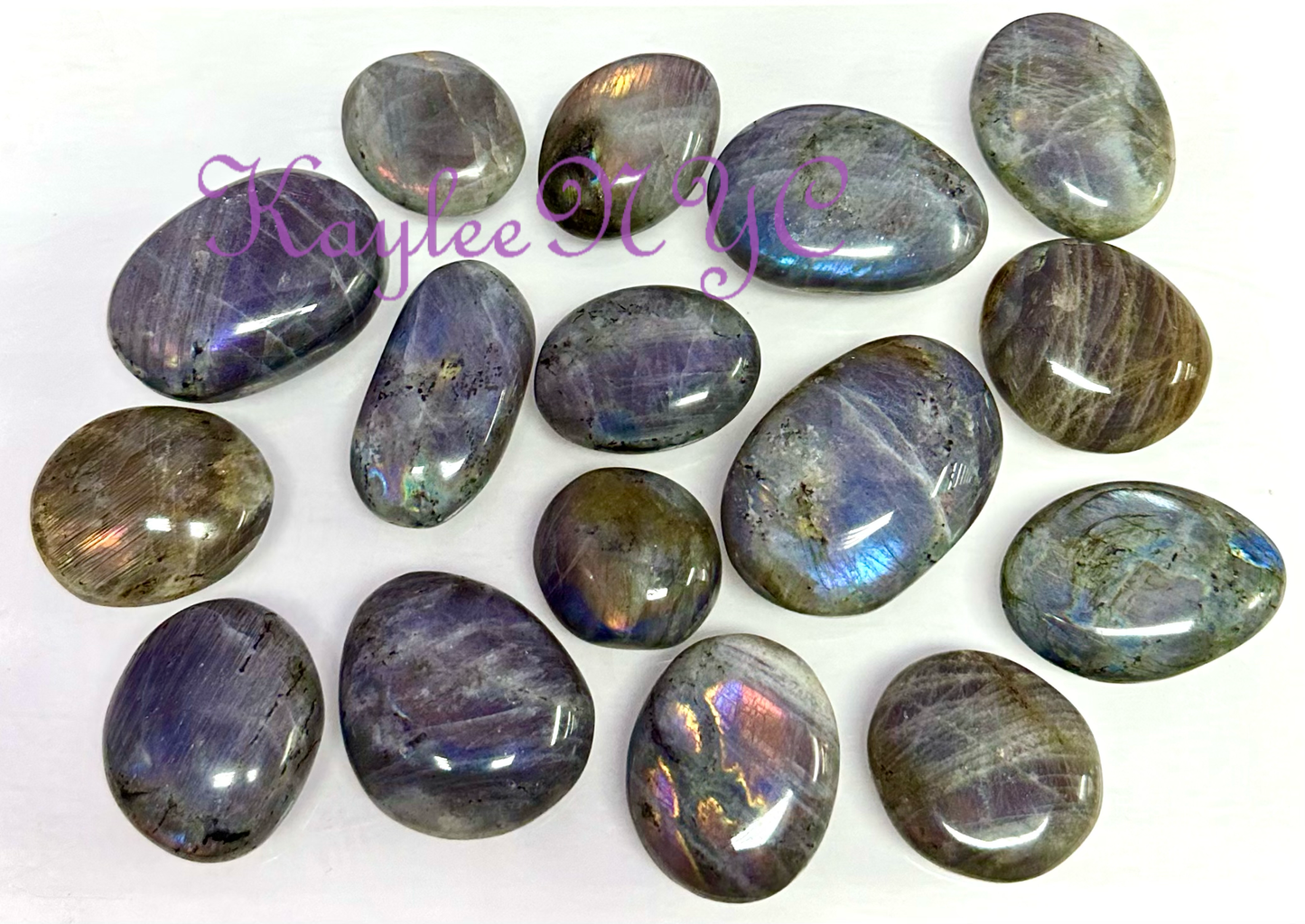 2 Lbs Natural Sunset Labradorite Palm Stone Crystal - Cozy Coven