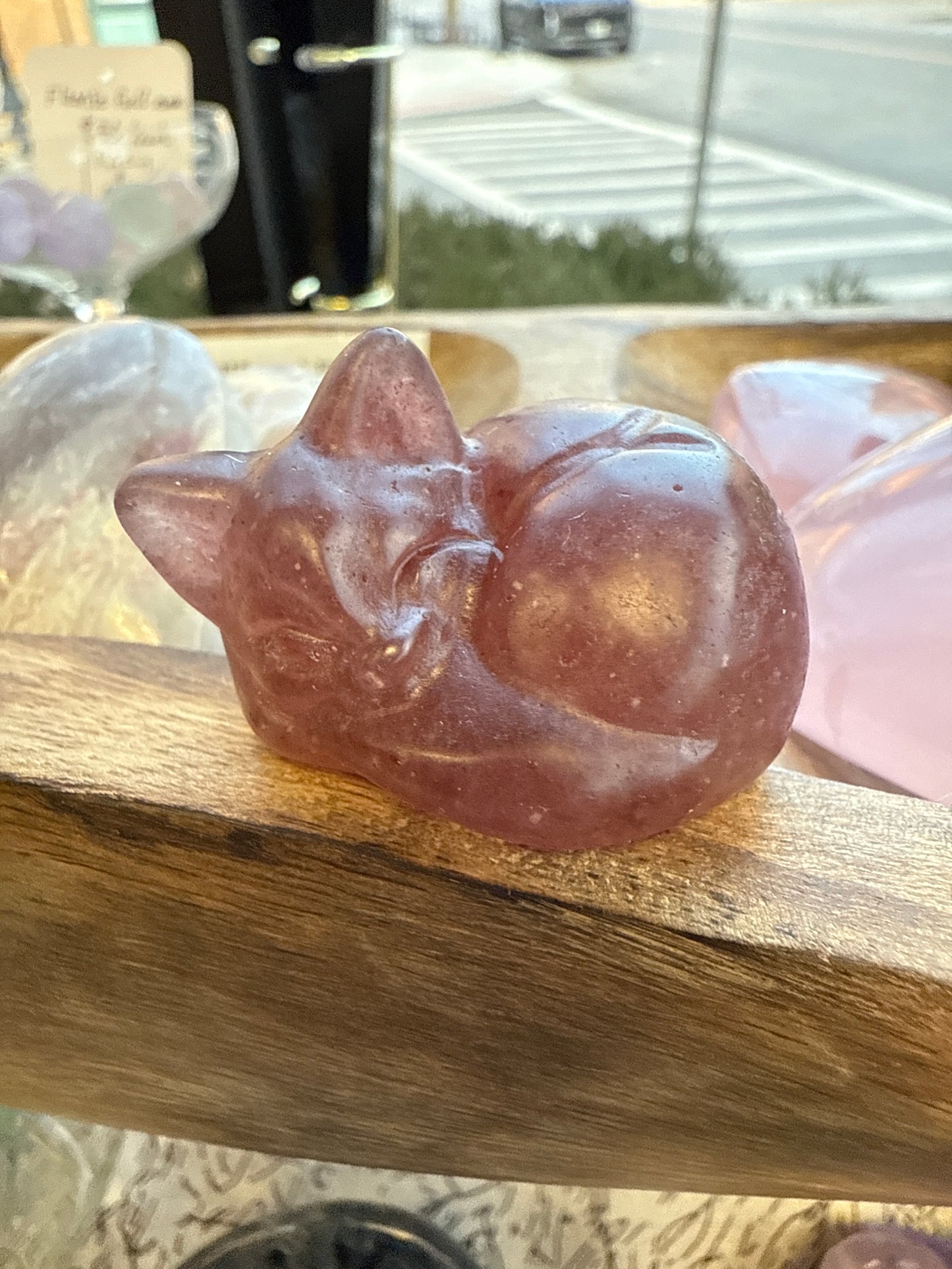 Sleeping Kitten Crystal Carvings