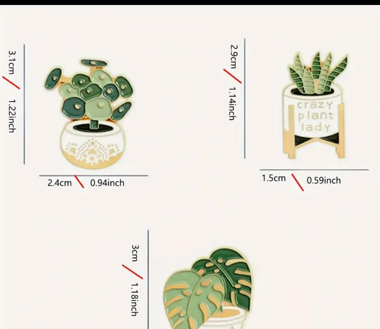 Plant 🪴 Lovers Set of 3 Enamel Pins