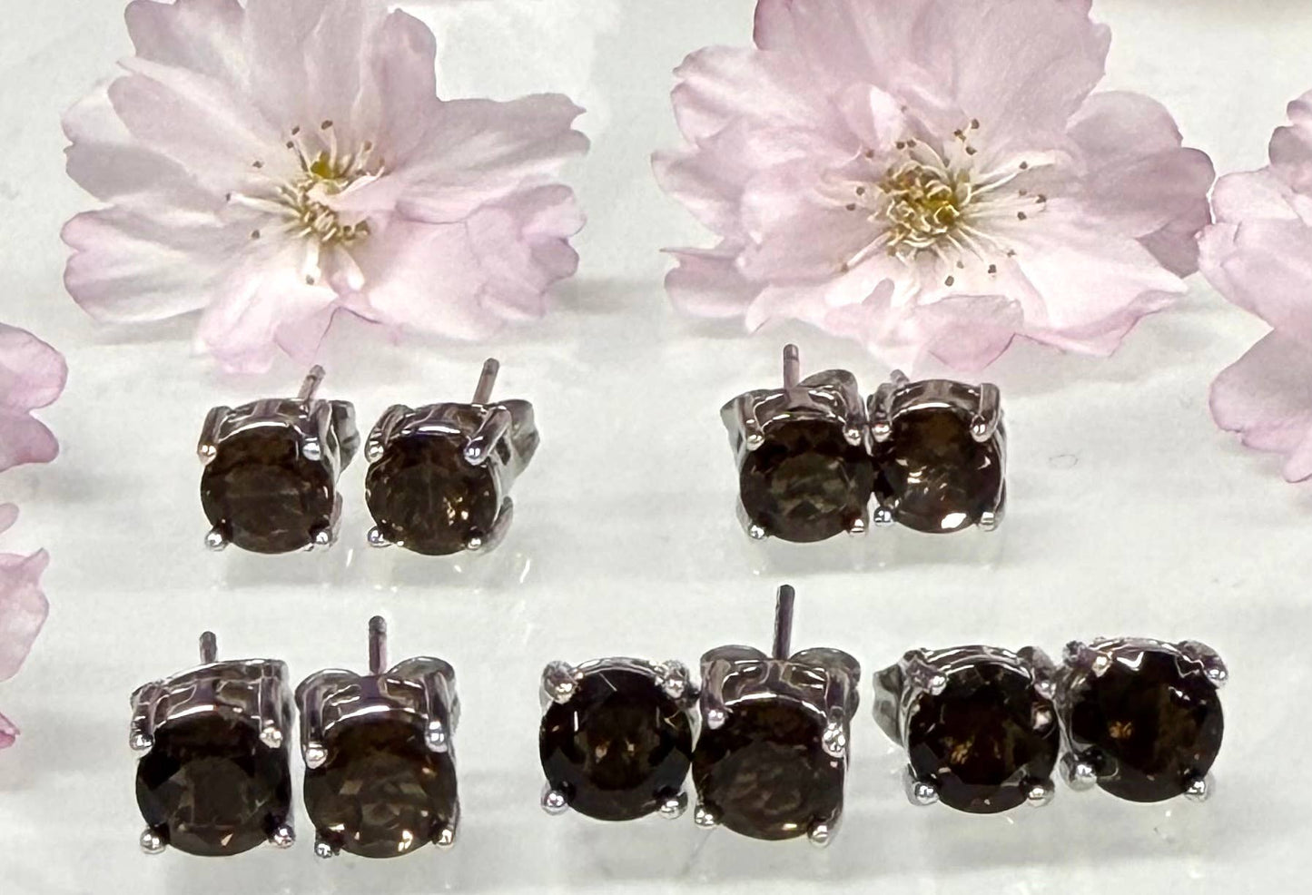 Smoky Quartz Stud Earring