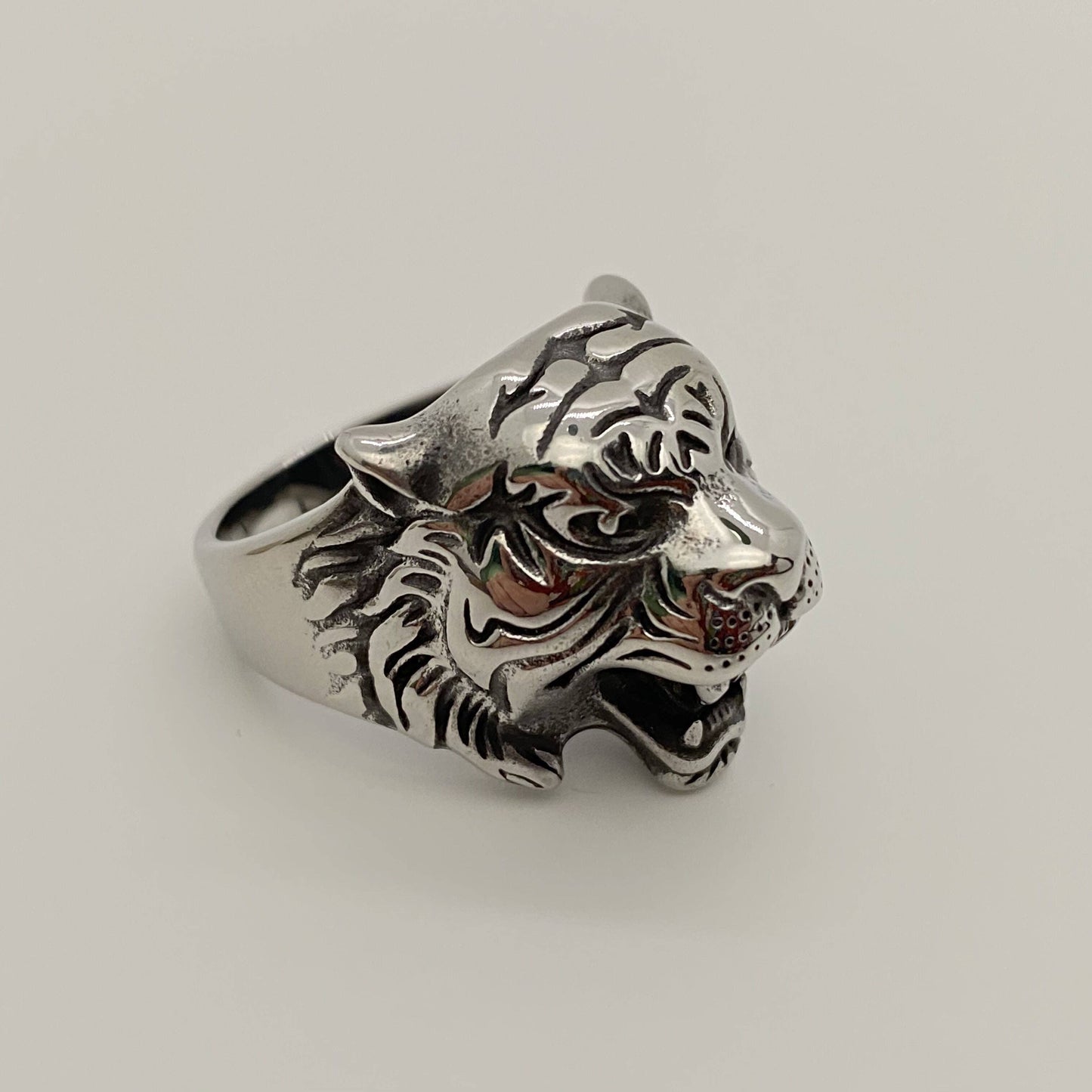 Stainless Steel  Personality Tiger Head Ring - MJ/MR - Cozy Coven