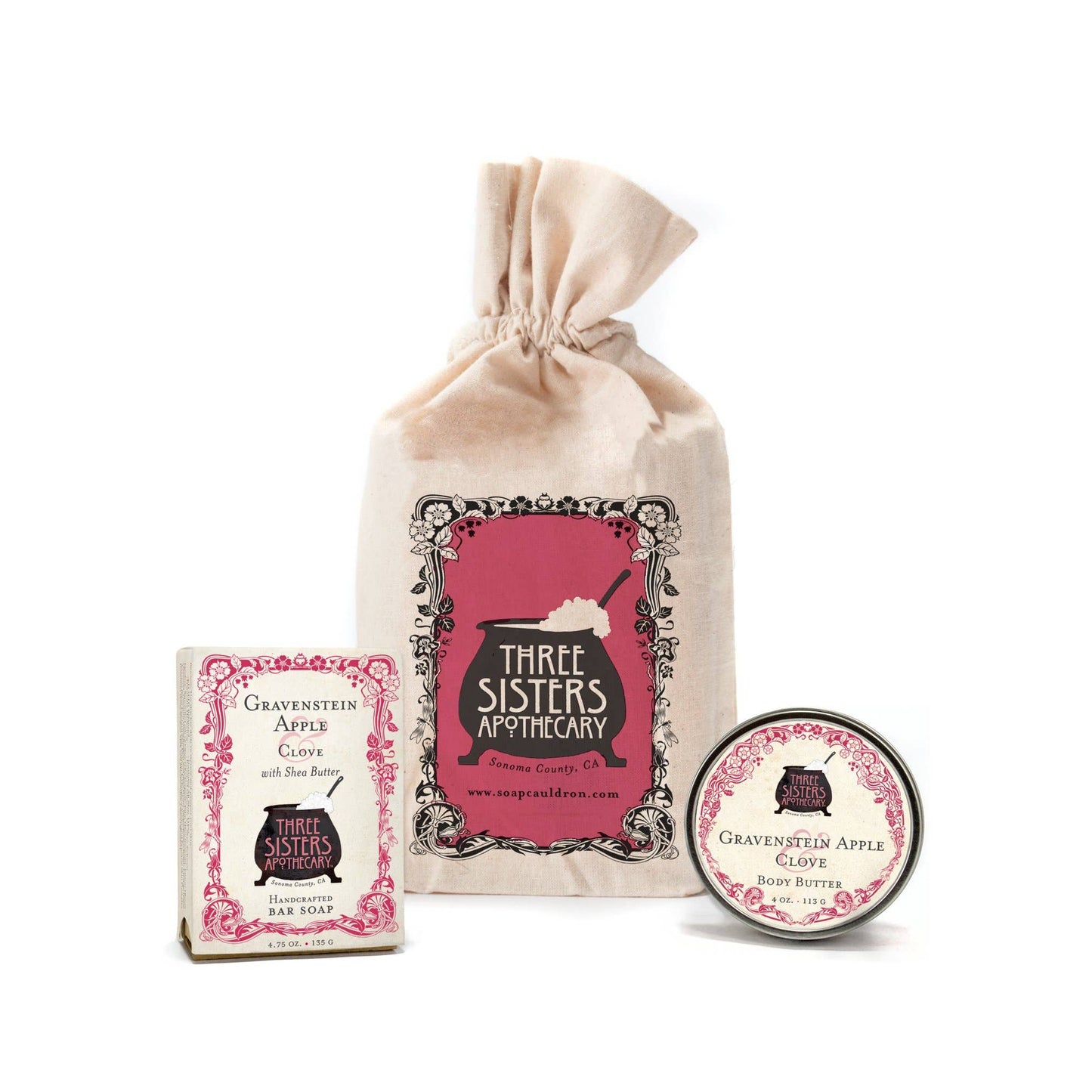 Muslin Gift Set Bar Soap & Body Butter