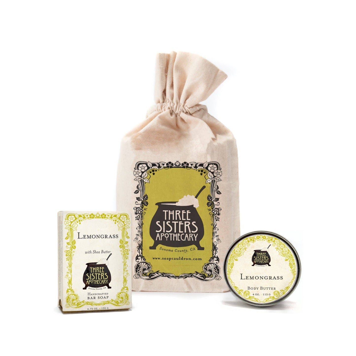 Muslin Gift Set Bar Soap & Body Butter