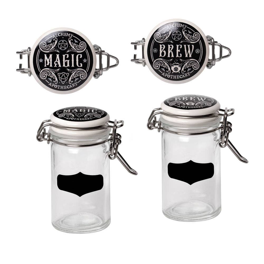 Witch's Spice Rack Storage Jars