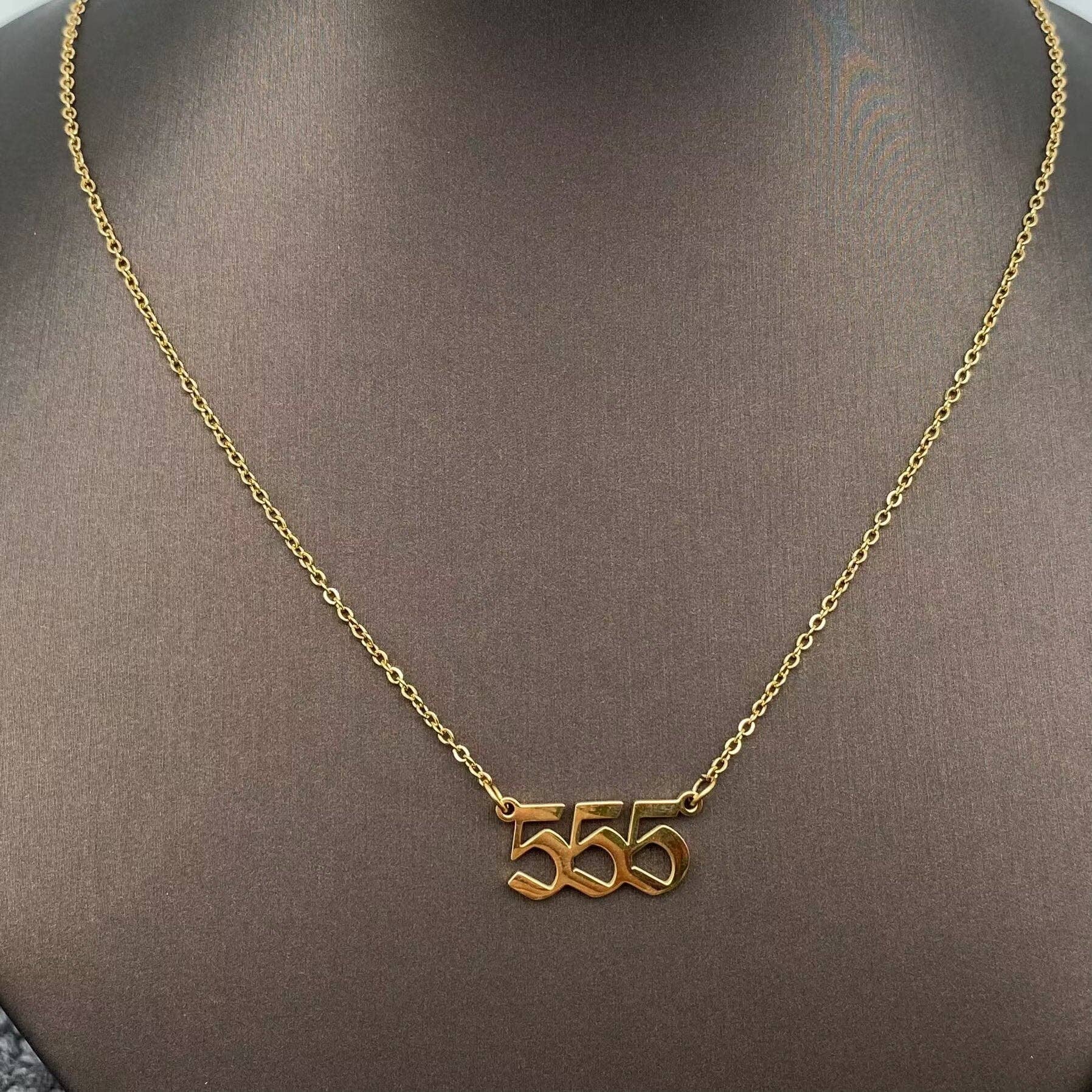 Lucky Numbers 18K Gold Plated Stainless Steel Necklace - FGS - Cozy Coven