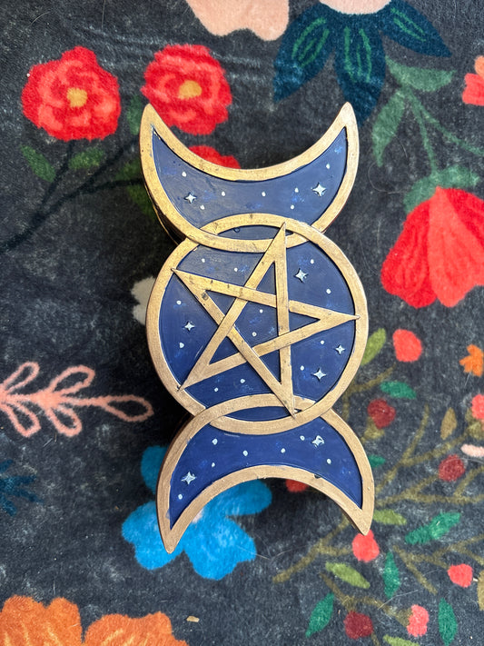 Triple Moon Pentacle Trinket Box