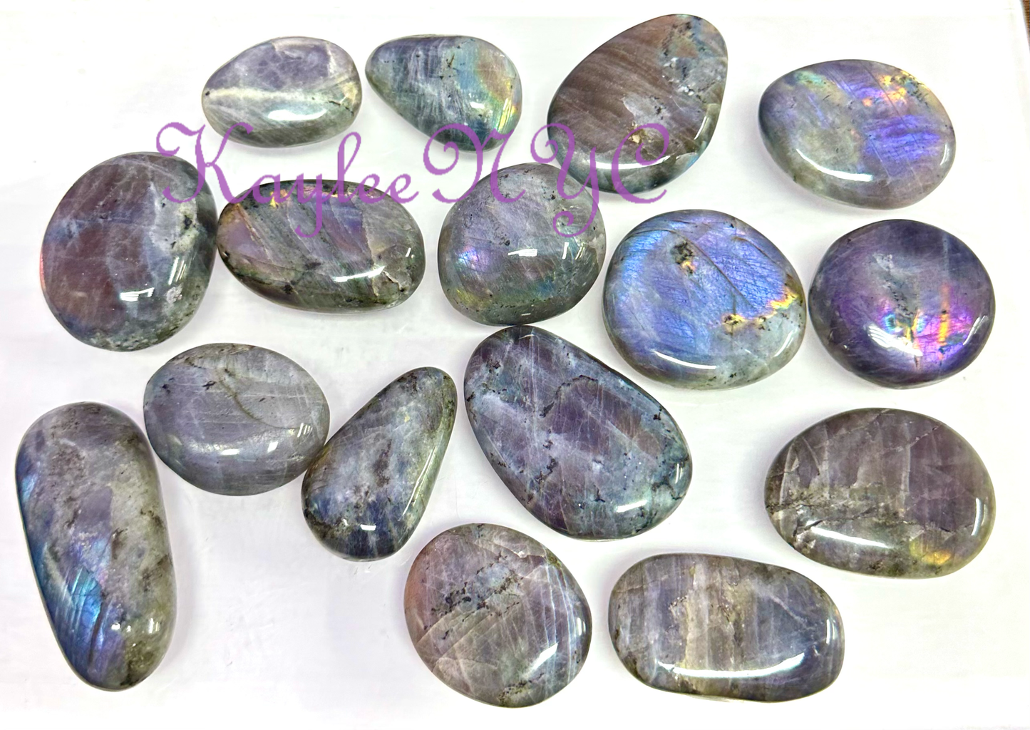 2 Lbs Natural Sunset Labradorite Palm Stone Crystal - Cozy Coven