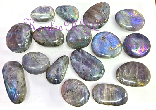 2 Lbs Natural Sunset Labradorite Palm Stone Crystal - Cozy Coven