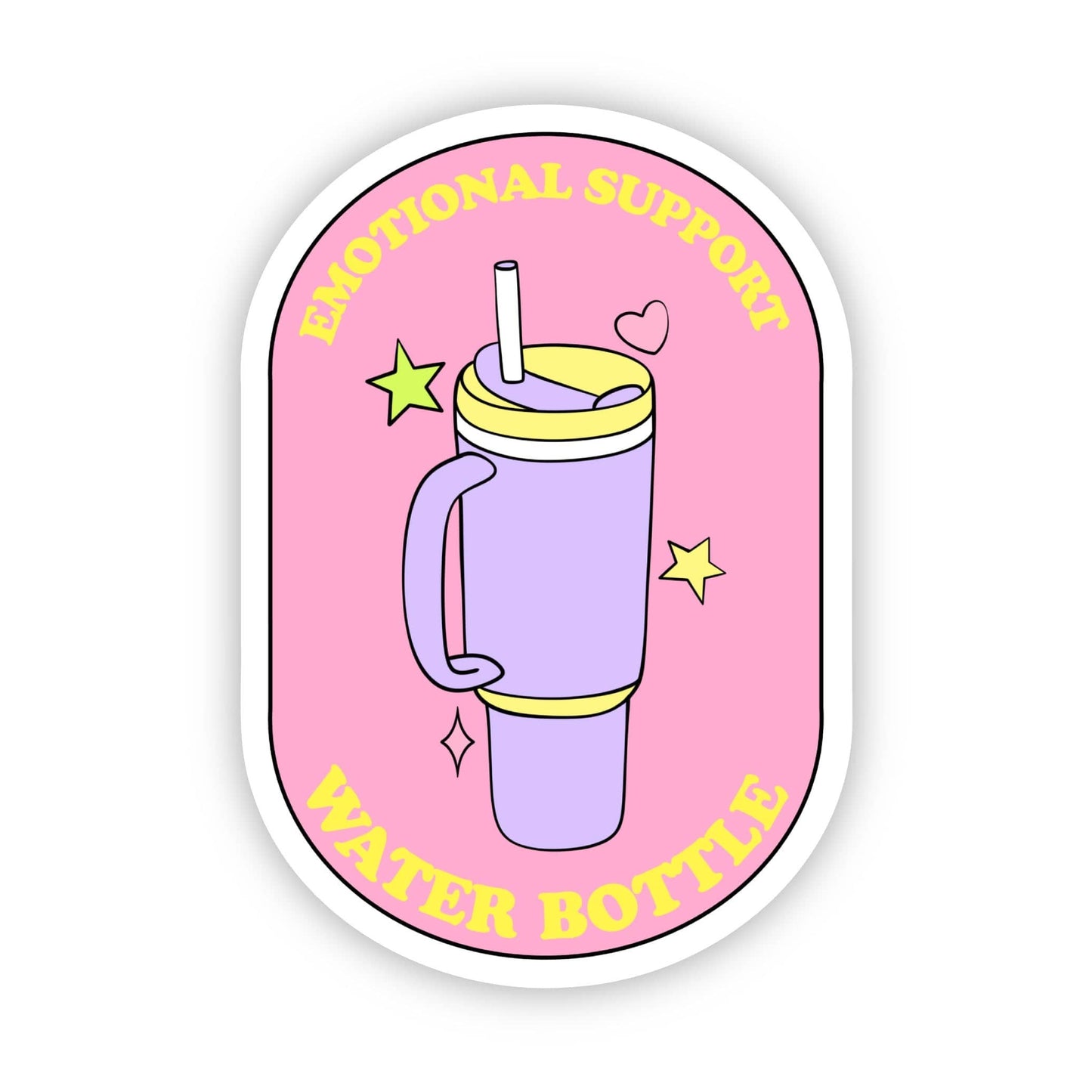 Emotional support water bottle sticker (pink)