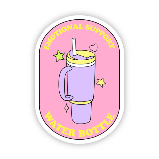 Emotional support water bottle sticker (pink)