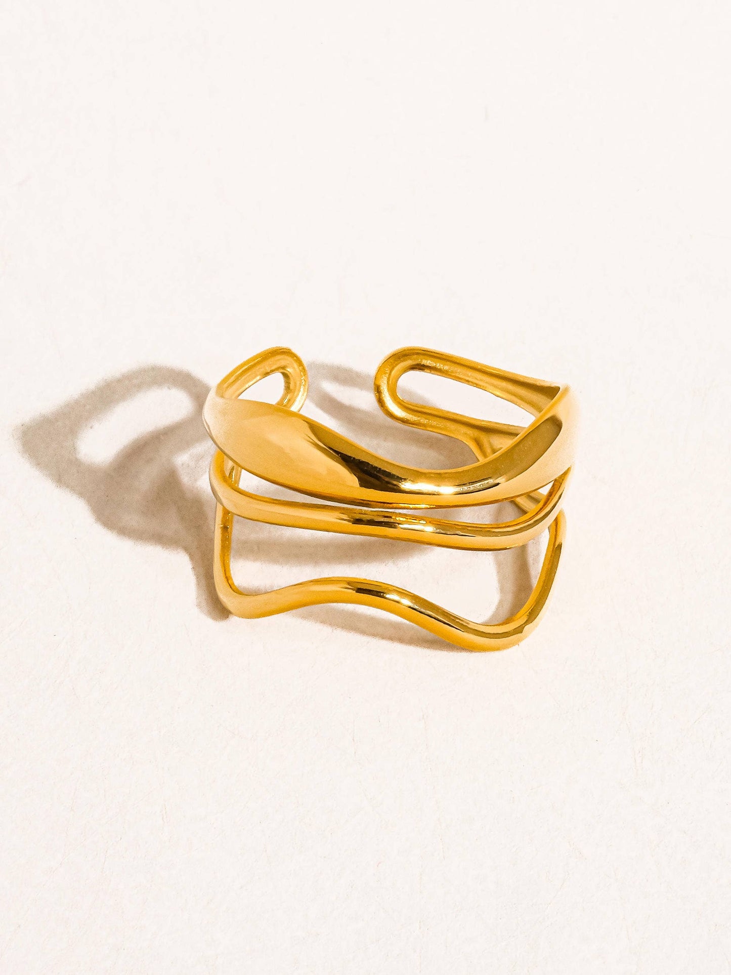 Ozzy 18K Gold Non-Tarnish Abstract Ring - Cozy Coven
