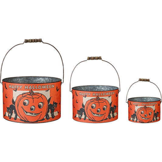 Vintage Happy Halloween Buckets