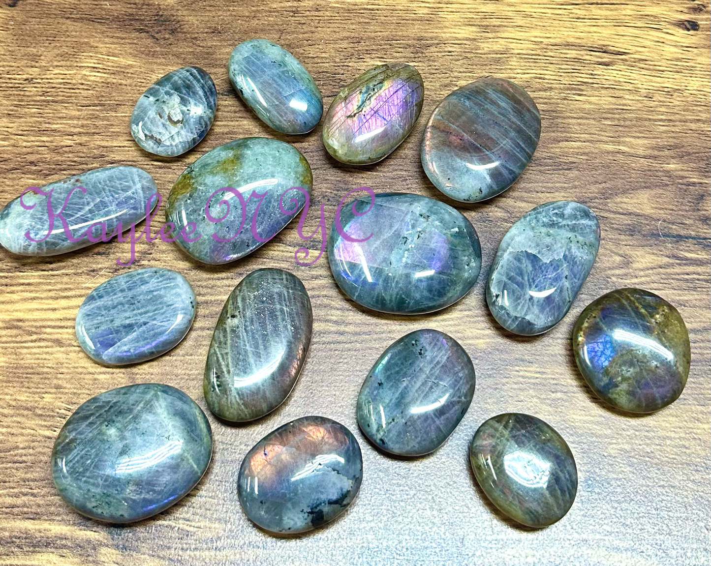 2 Lbs Natural Sunset Labradorite Palm Stone Crystal - Cozy Coven