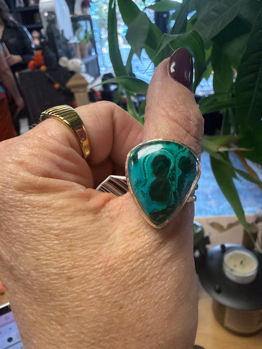 Chrysocolla Malachite Ring