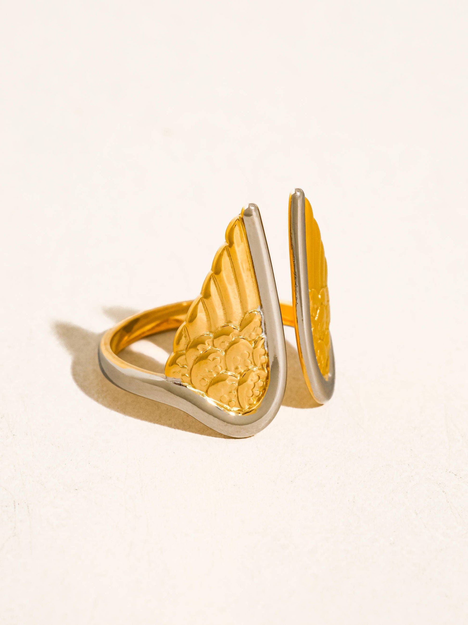 Silvane 18K Gold Non-Tarnish Angel Wing Ring - Cozy Coven