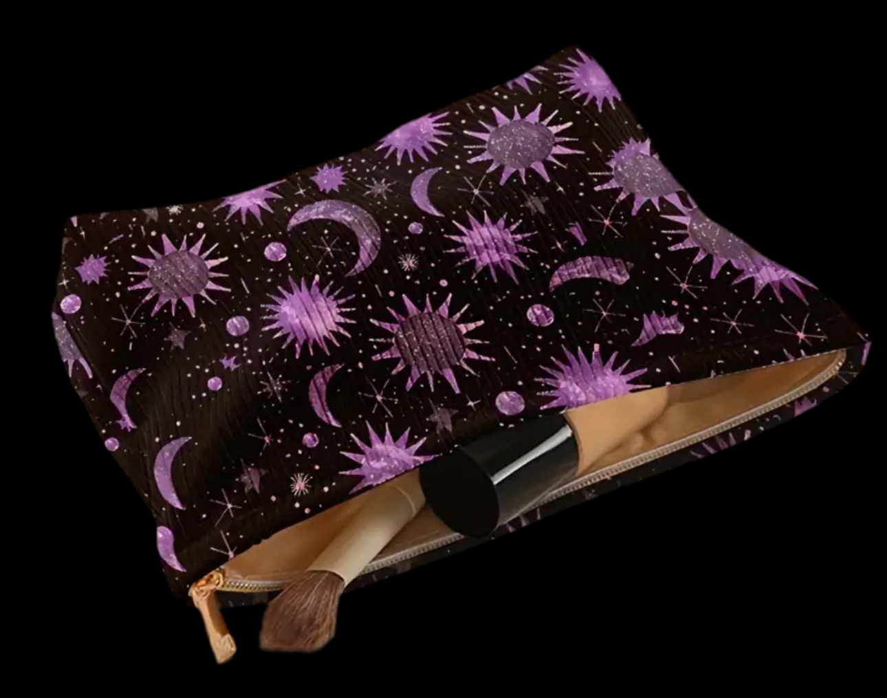 Moon 🌙 and Stars Celestial Purple and Black Bag