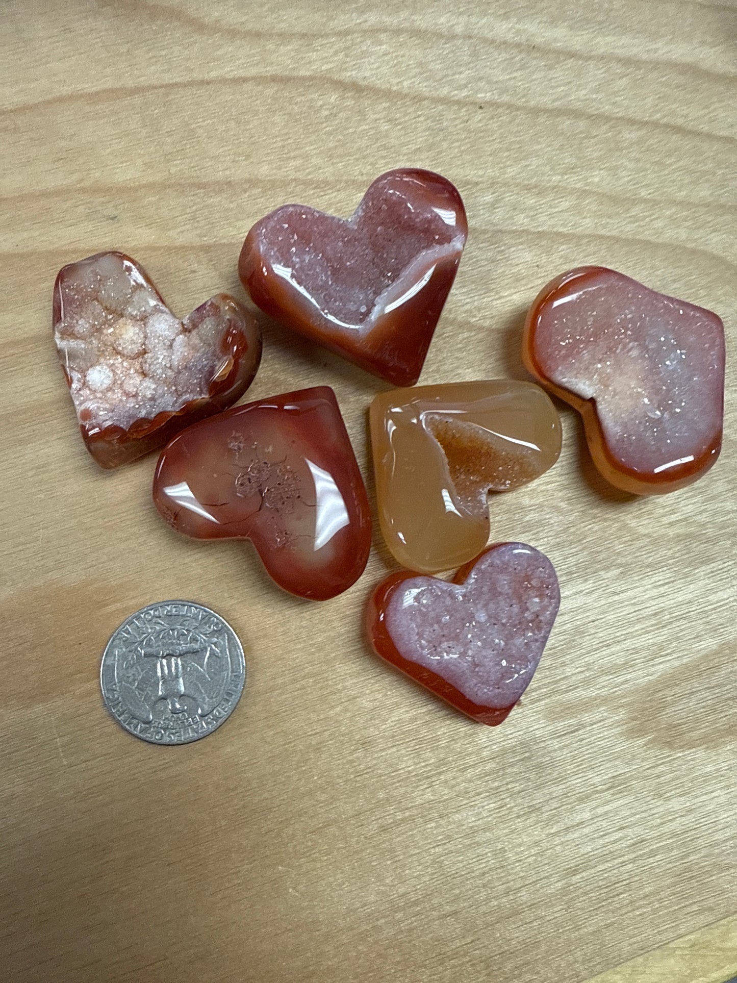 Natural Druzy Carnelian Heart Crystal