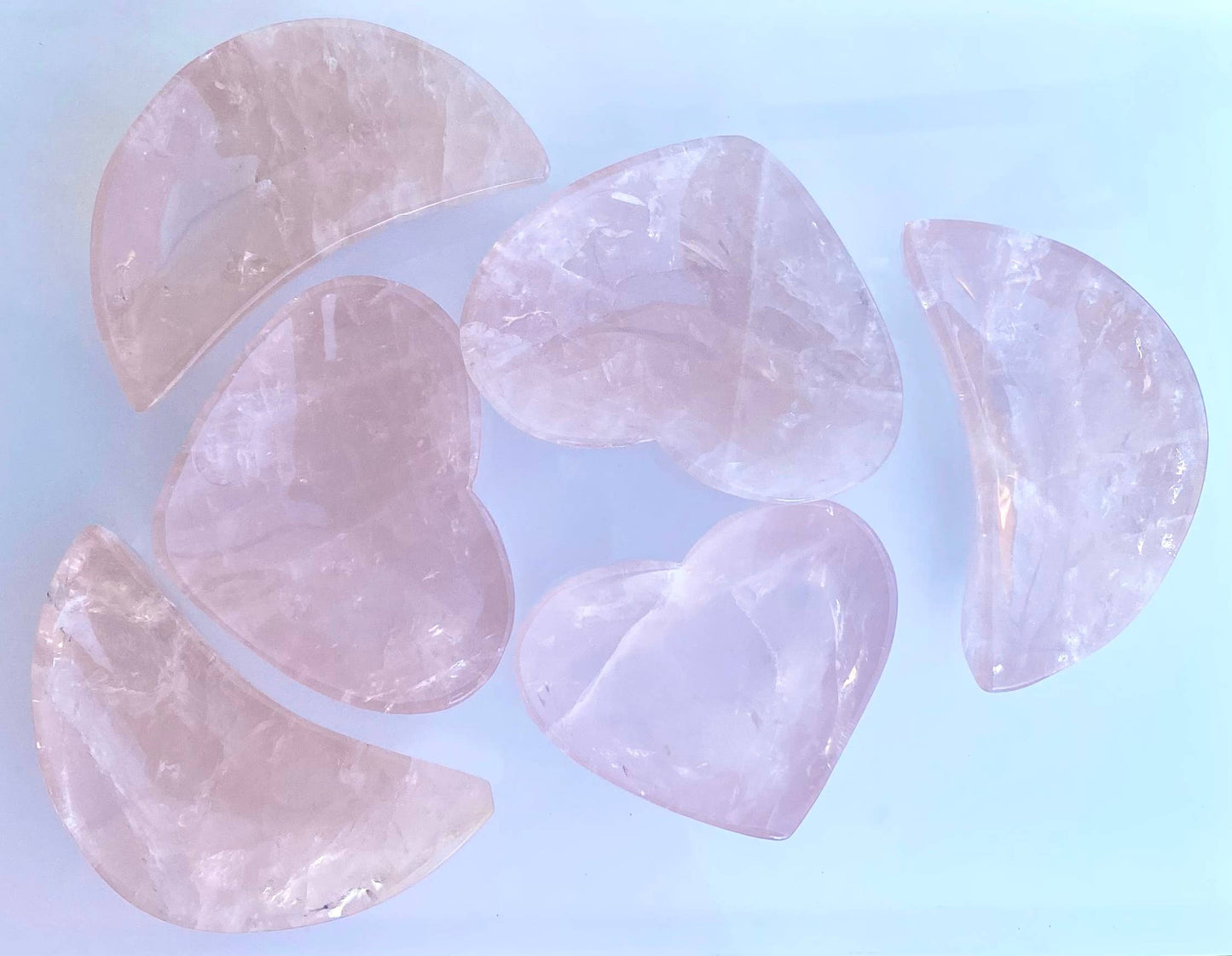 Rose Quartz Heart or Moon Bowl
