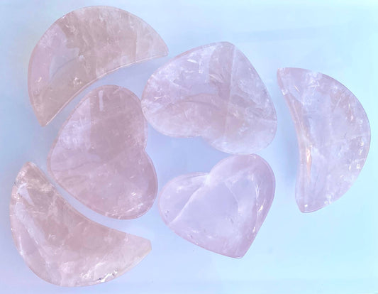 Rose Quartz Heart or Moon Bowl