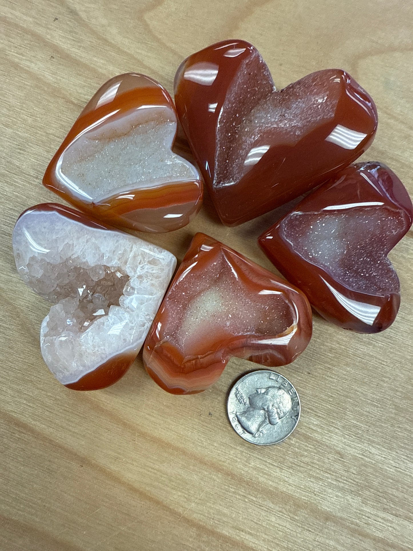 Natural Druzy Carnelian Heart Crystal