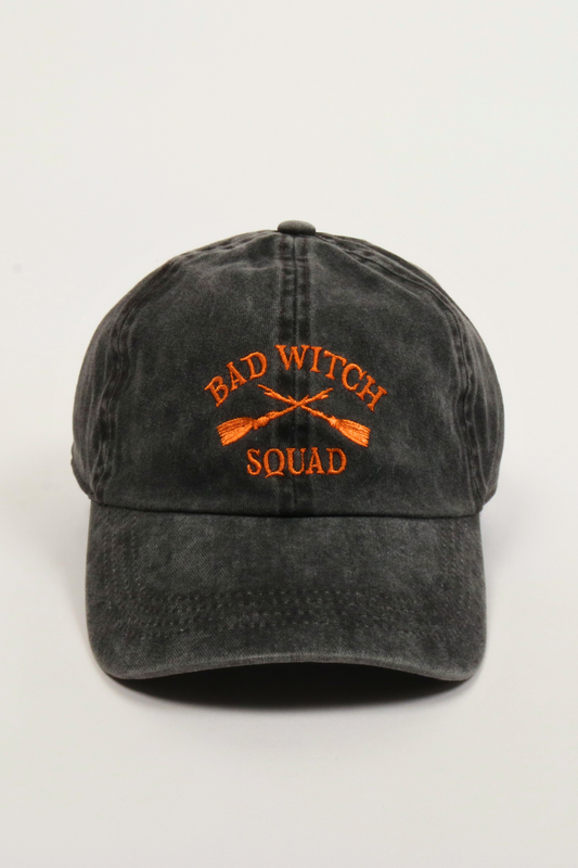 BAD WITCH SQUAD embroidery in Cotton Baseball Cap