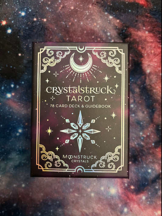 Crystalstruck Tarot Silver Holographic Limited Edition 78 card deck- By Moonstruck Crystals Art by Kara Pavlik