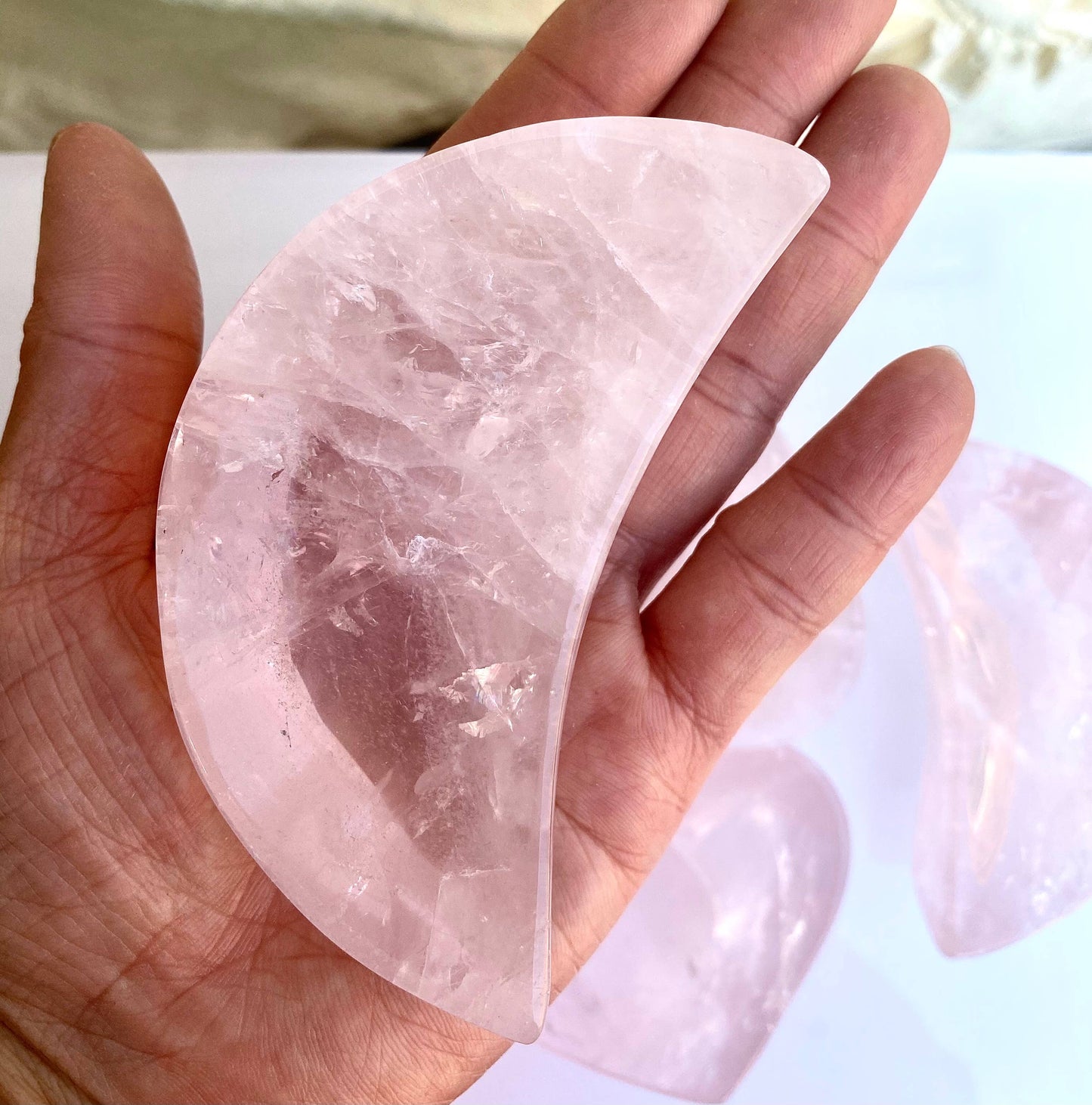 Rose Quartz Heart or Moon Bowl