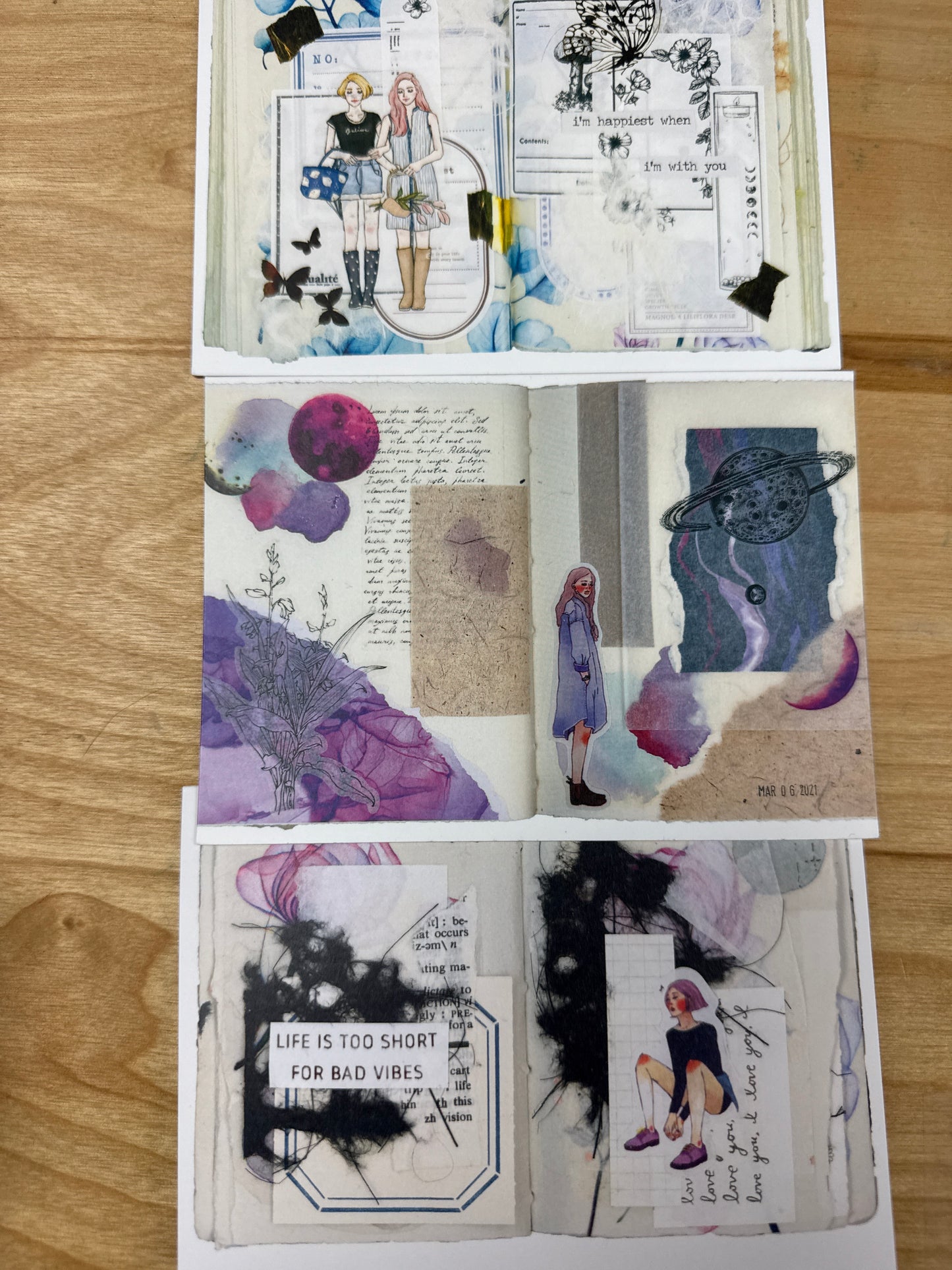 Collage Art Print Greeting Cards by Tatjana Kunst / Mermud Studios