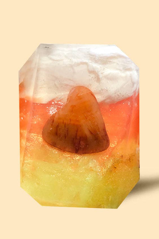 Candy Corn – Halloween Inspired Crystal-Infused Handmade Bar Soap