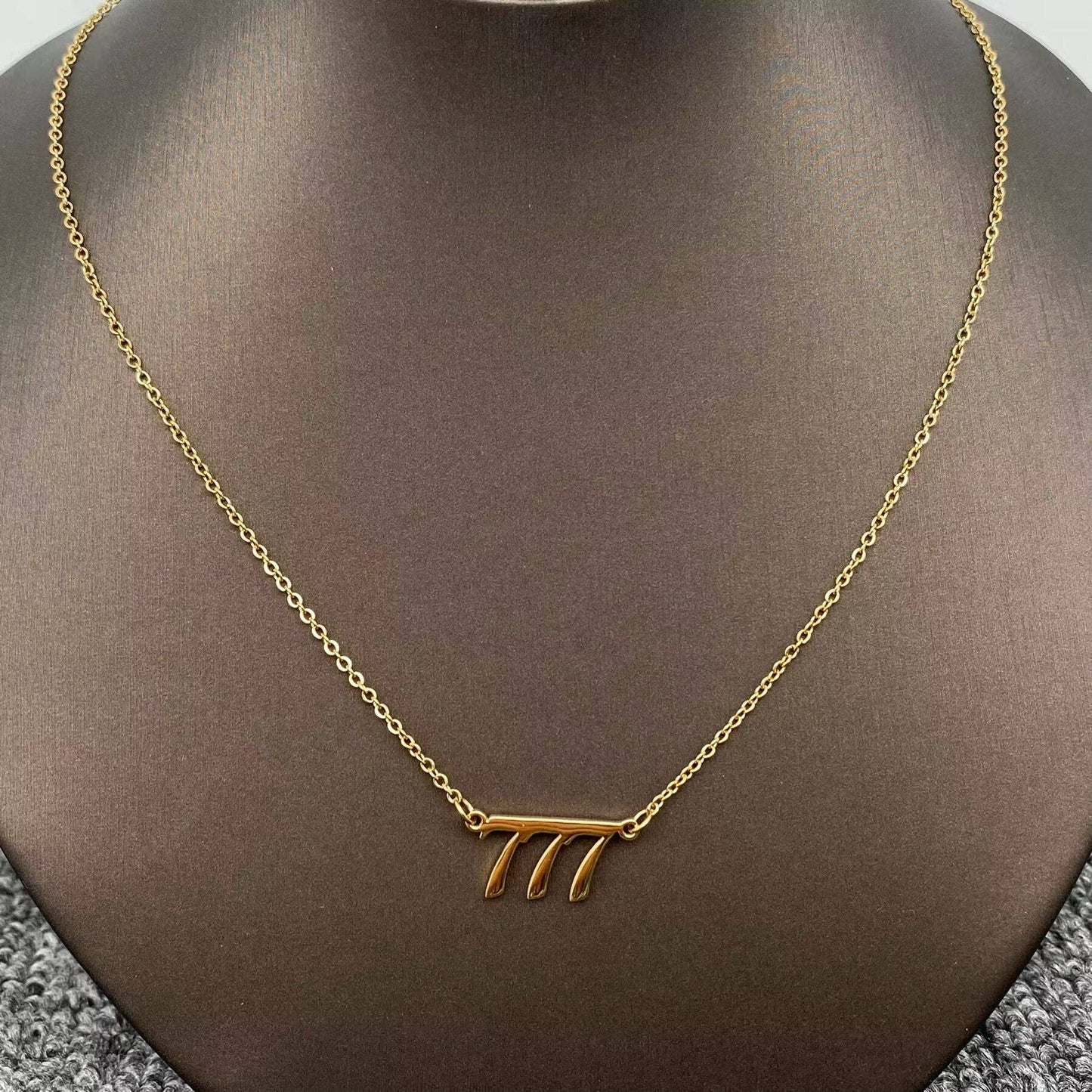 Lucky Numbers 18K Gold Plated Stainless Steel Necklace - FGS - Cozy Coven