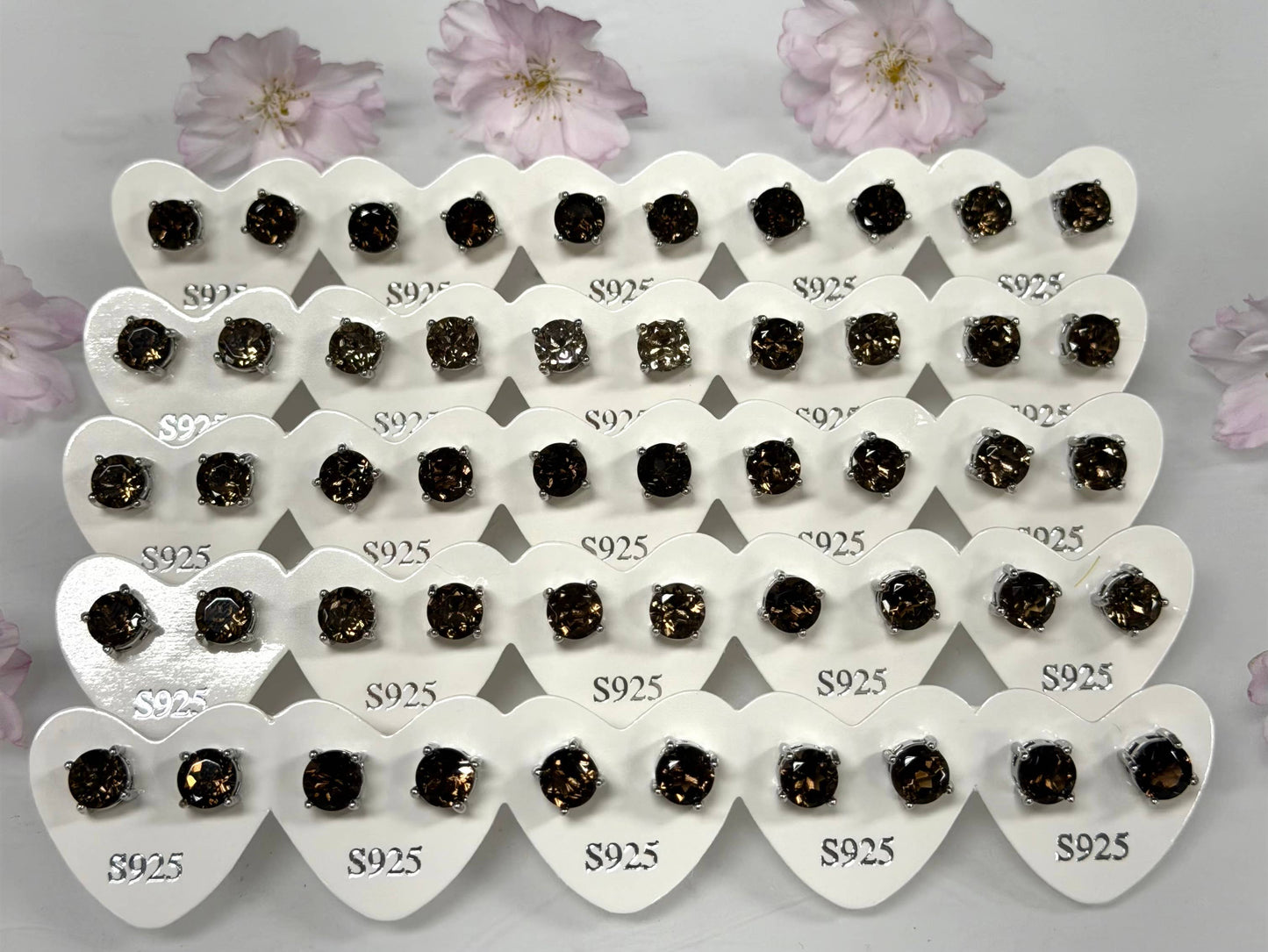 Smoky Quartz Stud Earring